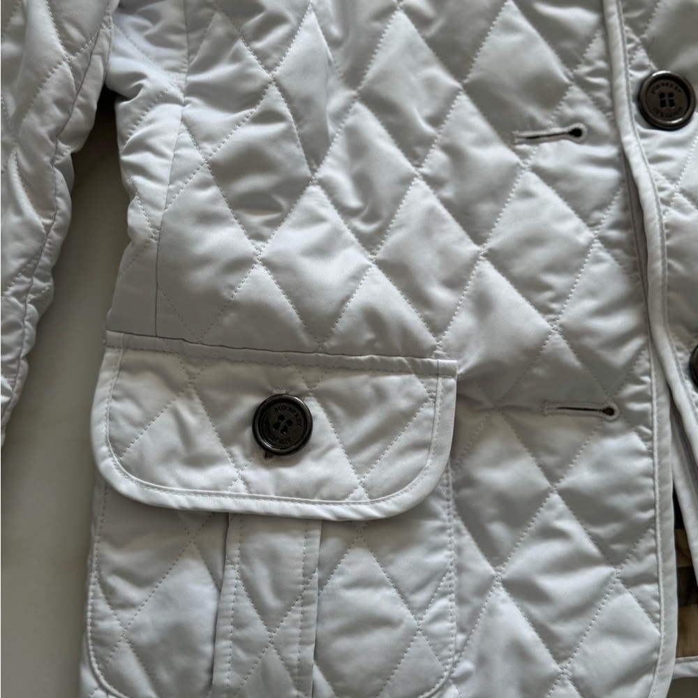 Burberry Beige and Red Quilted Fabric Jacket in size Small - Picture 3 of 15